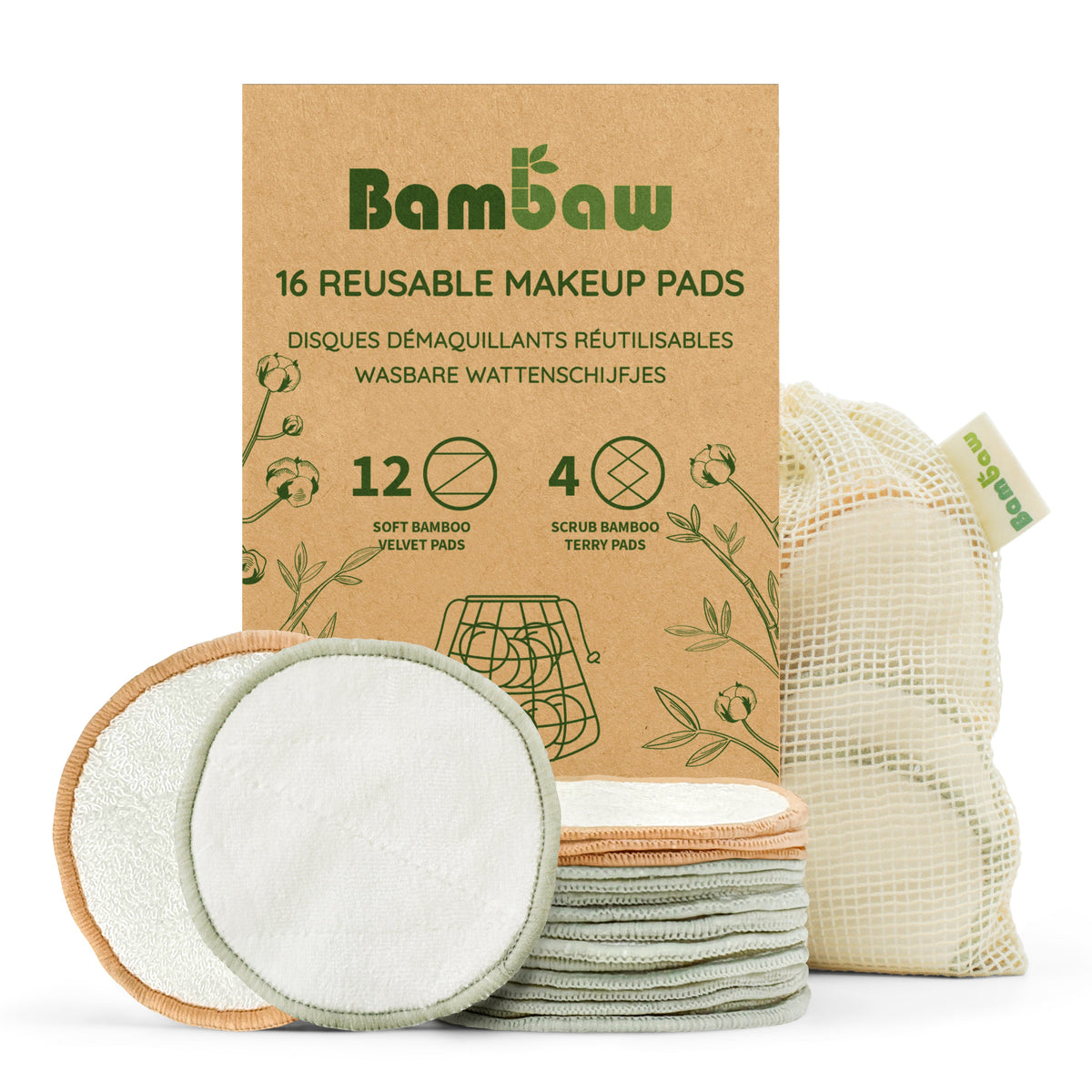 Bambaw 16 disques démaquillants lavables
