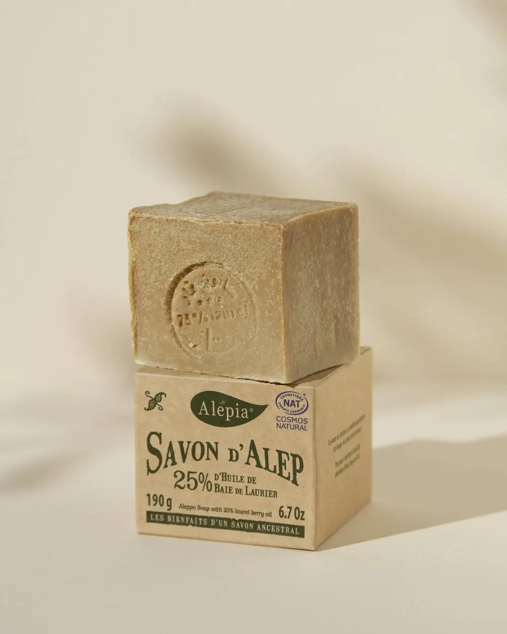 Alepia Savon d’Alep Authentique 25 % Laurier France 190 g