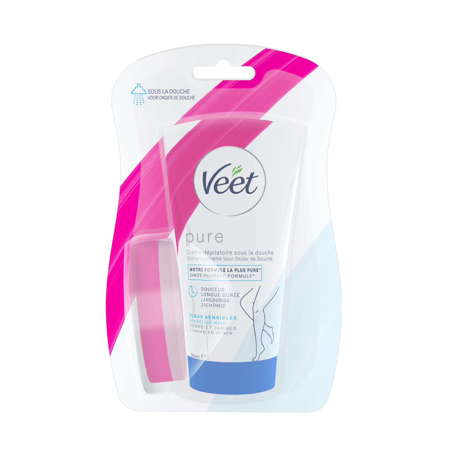Veet Pure Crème dépilatoire sous la douche peaux sensibles 150 ml