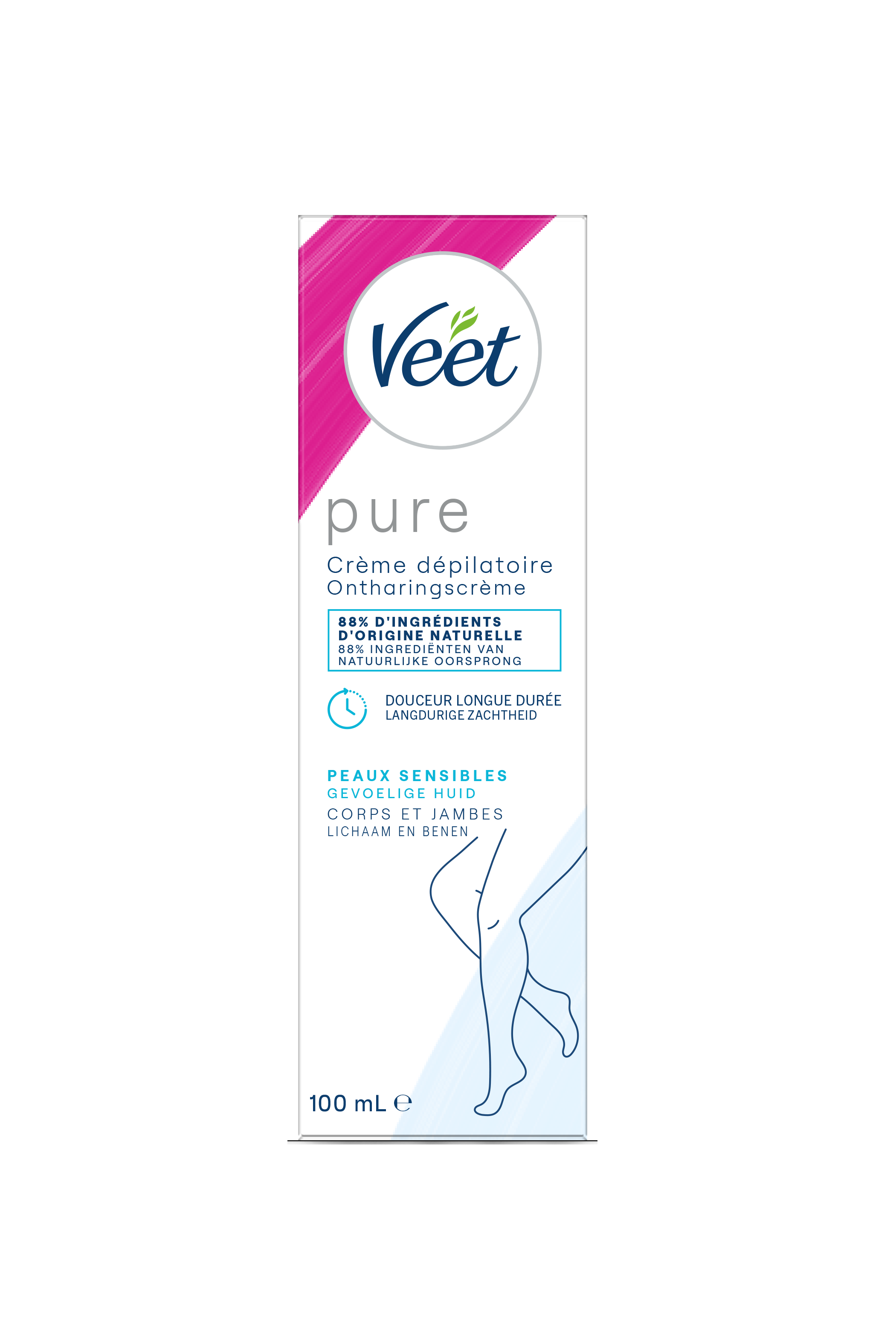 Veet Pure Crème dépilatoire peaux sensibles Jambes & Corps 100 ml