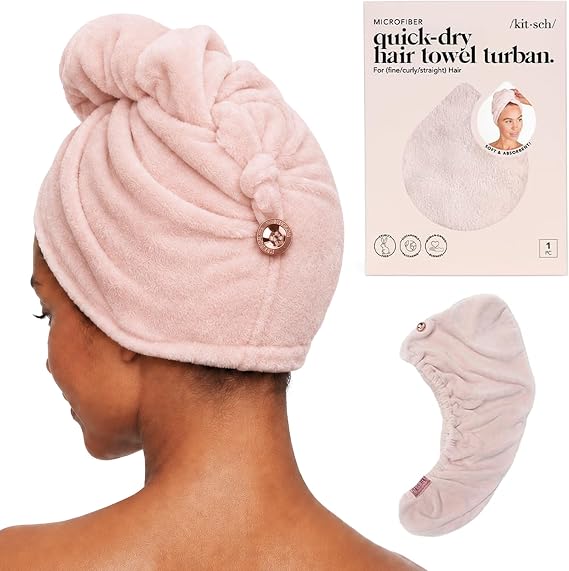Kitsch Microfiber Hair Towel — Blush — référence comparée