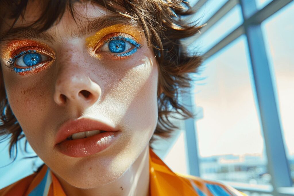 Maquillage tendance : comment sublimer vos yeux bleus avec des teintes électriques