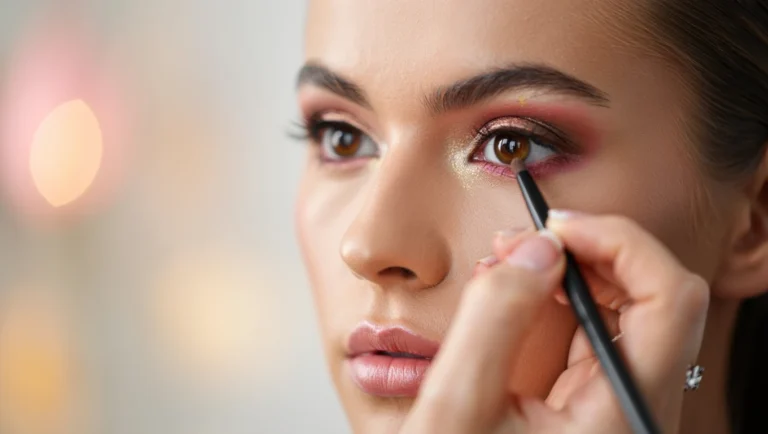 Maquillage Rose Pour Yeux Marrons