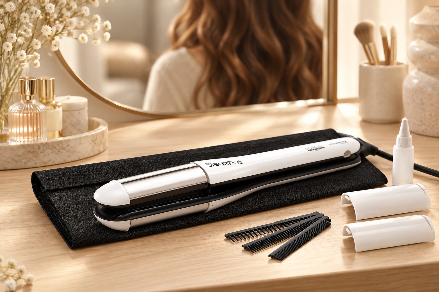 SteamPod 4 blanc : mise en situation illustrative
